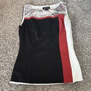 Worthington Black, Red & White Colorblock Sleeveless Shell